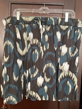 GAP Teal Black Cream Patterned Skirt